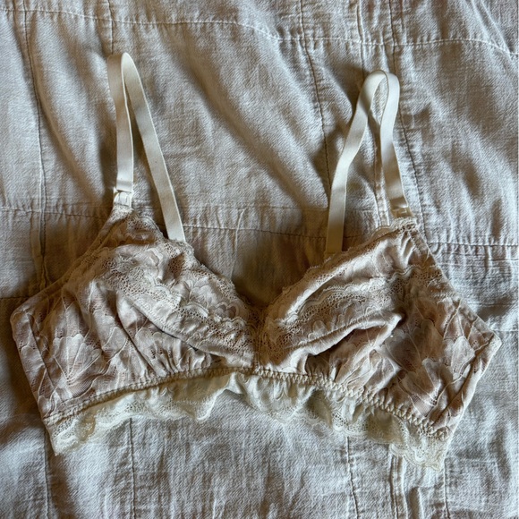 Morrow + Mint Other - Morrow + Mint Organic Cotton Tulip Lace Nursing Bralette Ivory